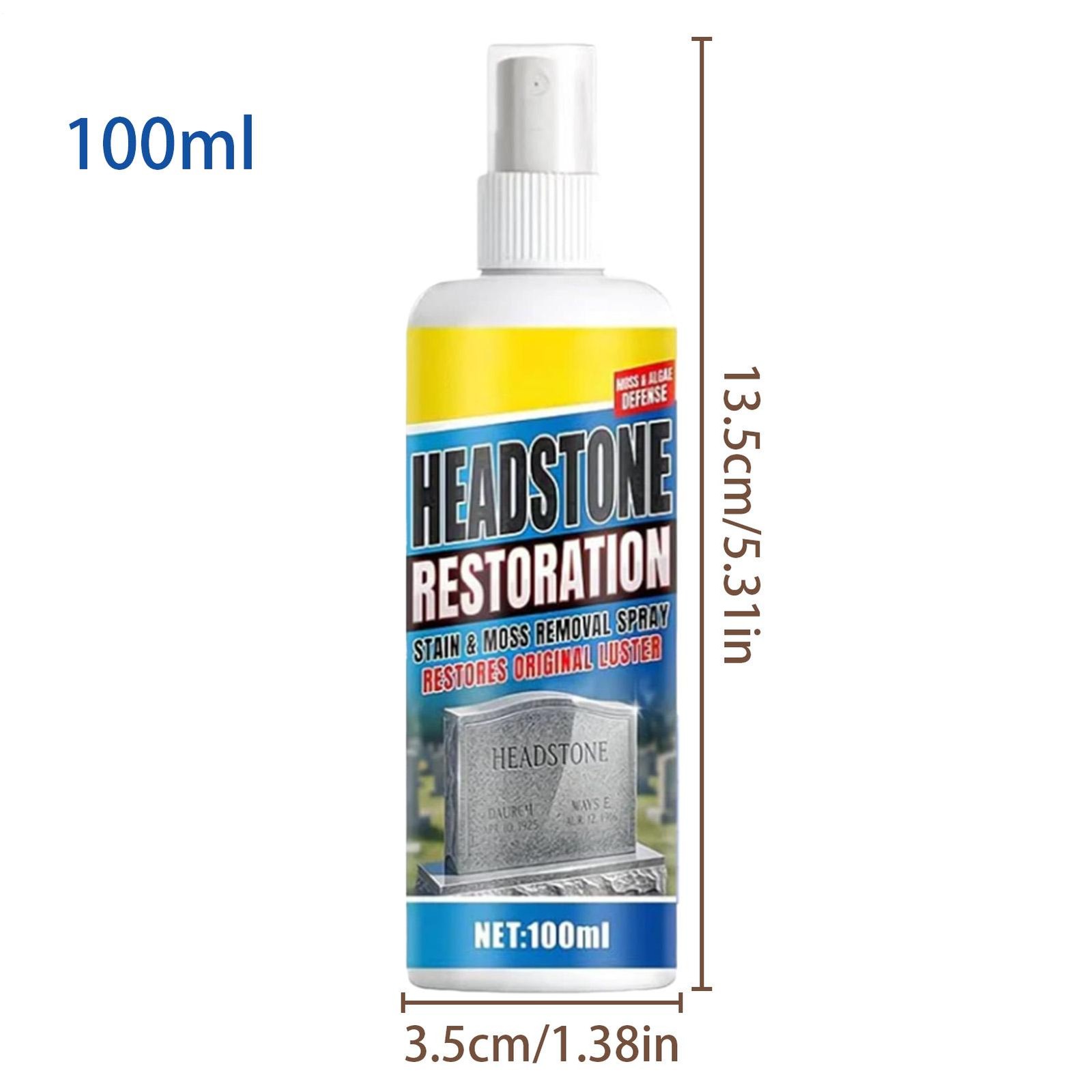 Headstone Restoration&Cleaning Spray,Stone Cleaner Gravestone Cleaning Kit