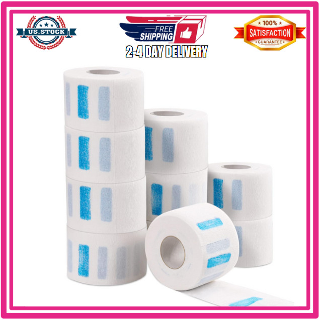 10 Rolls Disposable Barber Paper Neck Strips, 1000 Count, 2.6 X 13 Inches..