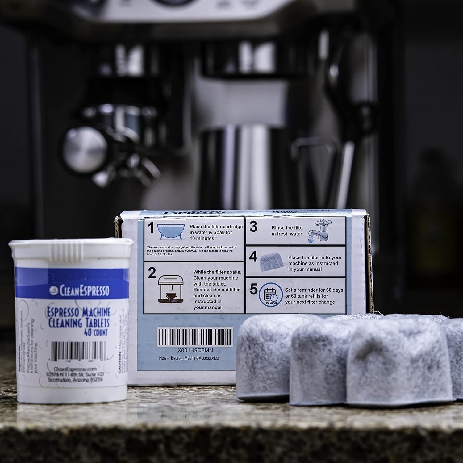 CleanEspresso – Designed For Breville Cleaning Kit – 40 Cleaning Tablets and