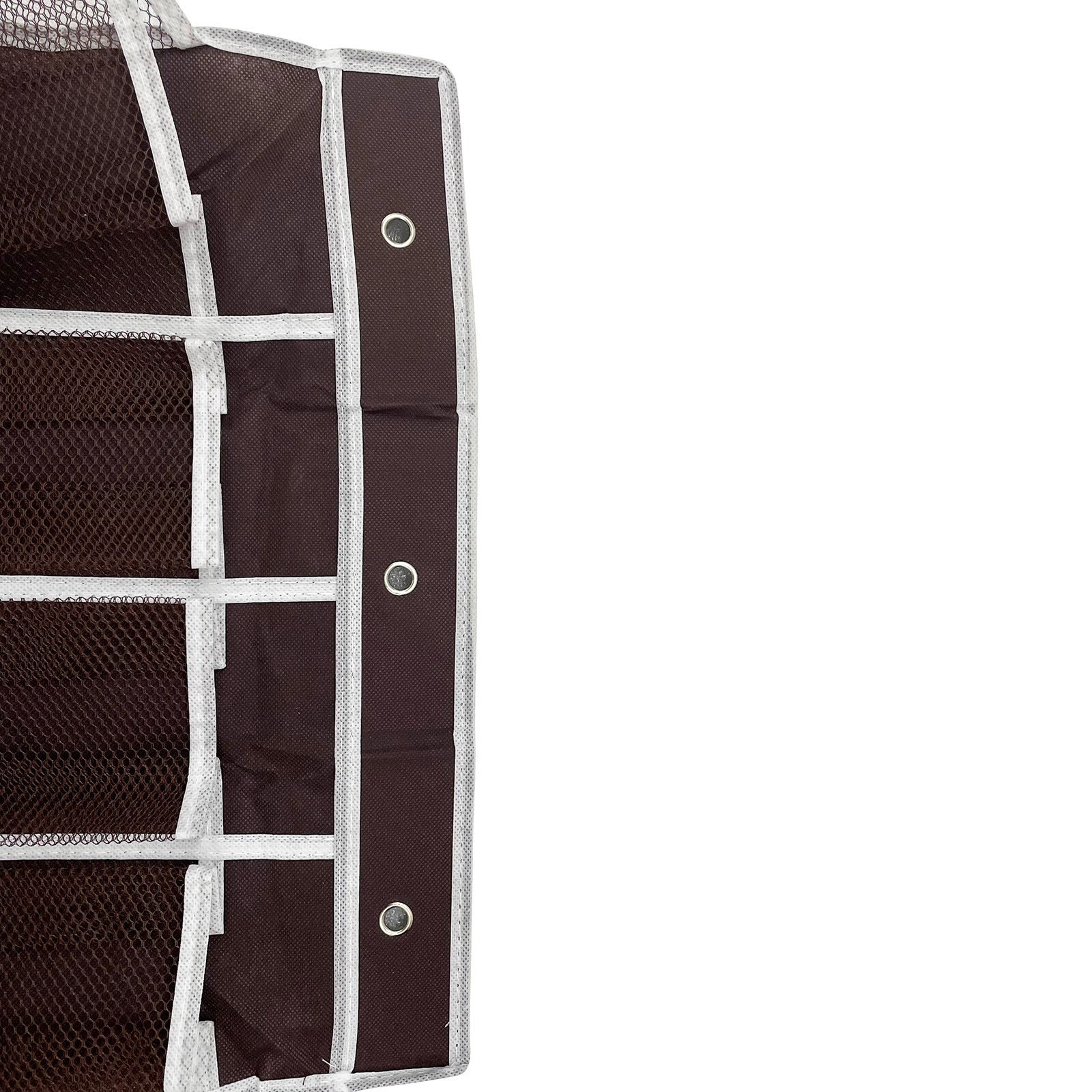 24 Pockets Door Wall Hanging Storage Bag Brown Portable Hanger Bag With Hook