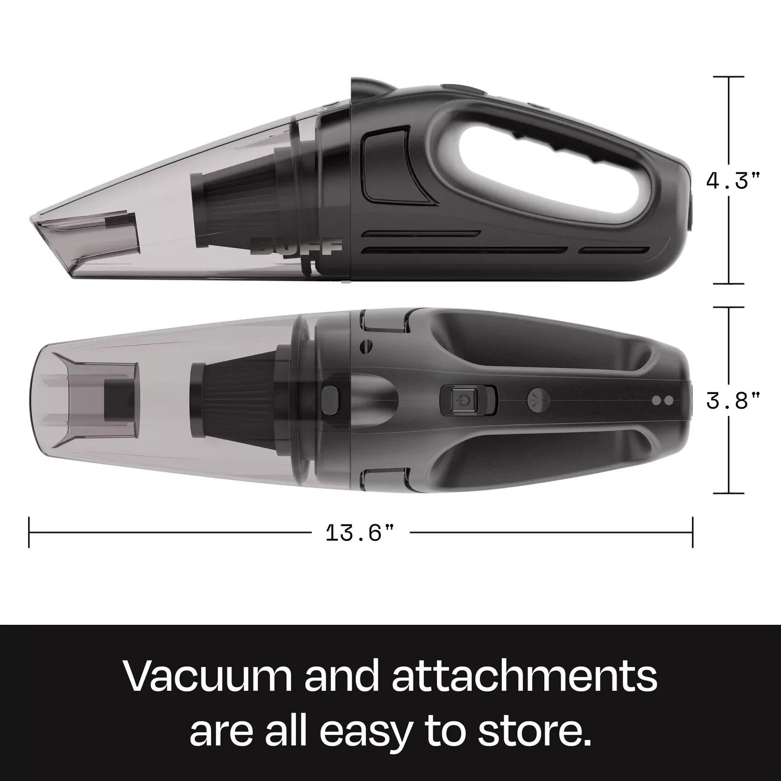 Handheld Vacuum Cleaner Portable Rechargeable Compact 350ml 20min Crevice Tool