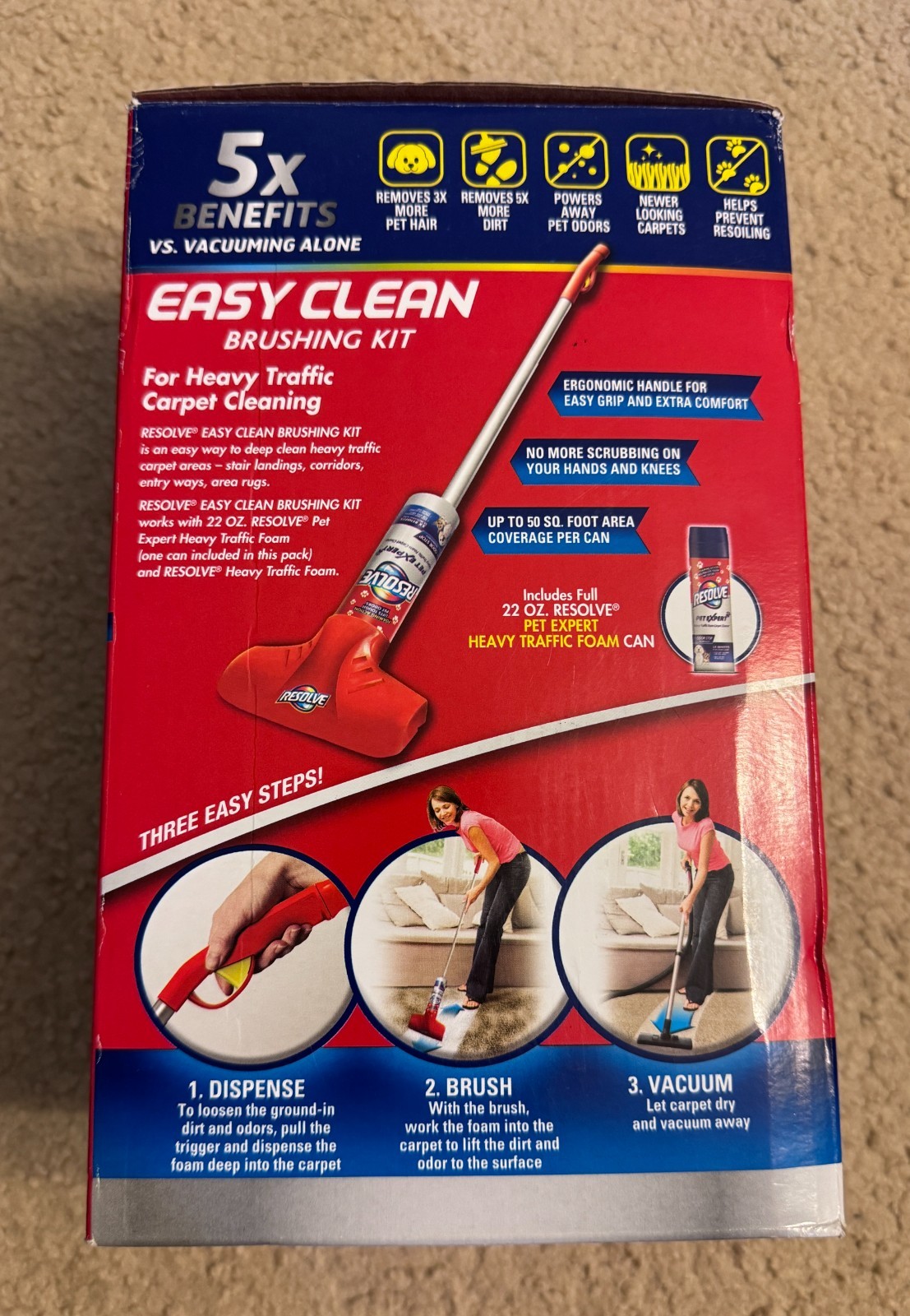 Resolve Easy Clean Pet Expert Brushing Kit Heavy Traffic Carpet Cleaning