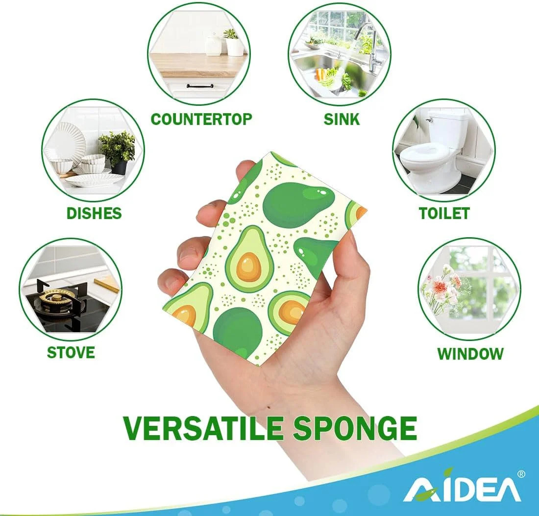 Sponges Kitchen, Non-Scratch Scrub Sponge-6Count, Sponges for Non-Stick Co
