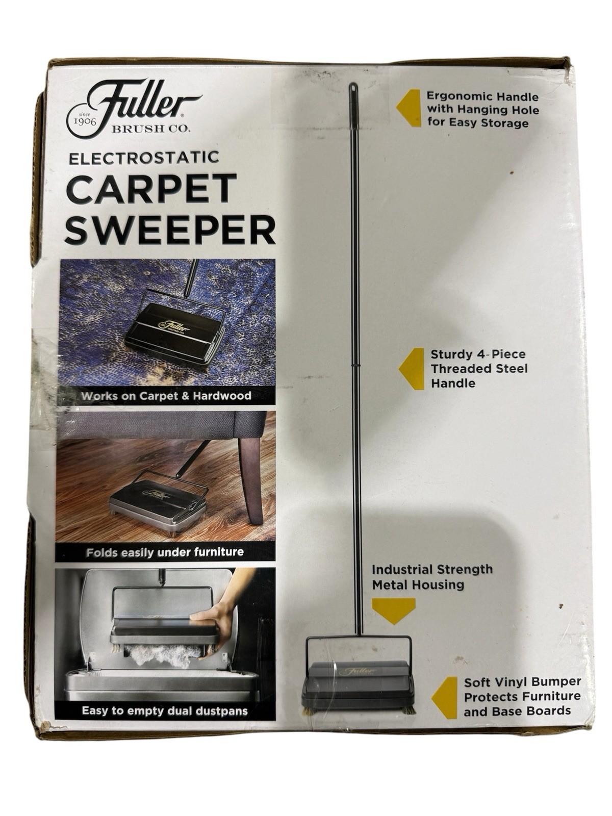 Fuller Brush 17027 Electrostatic Carpet & Floor Sweeper 9″ Cleaning Path Black