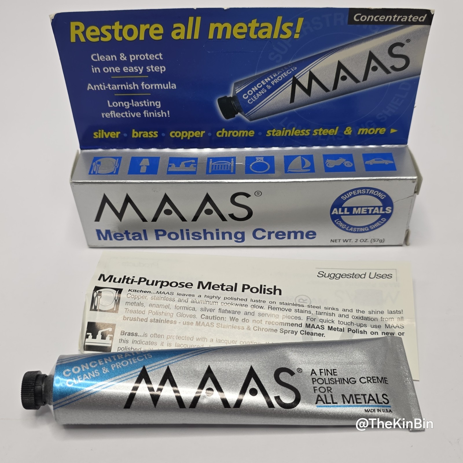 MAAS Metal Fine Polishing Cream All Metals Concentrated 2 oz Tube Full USA Made