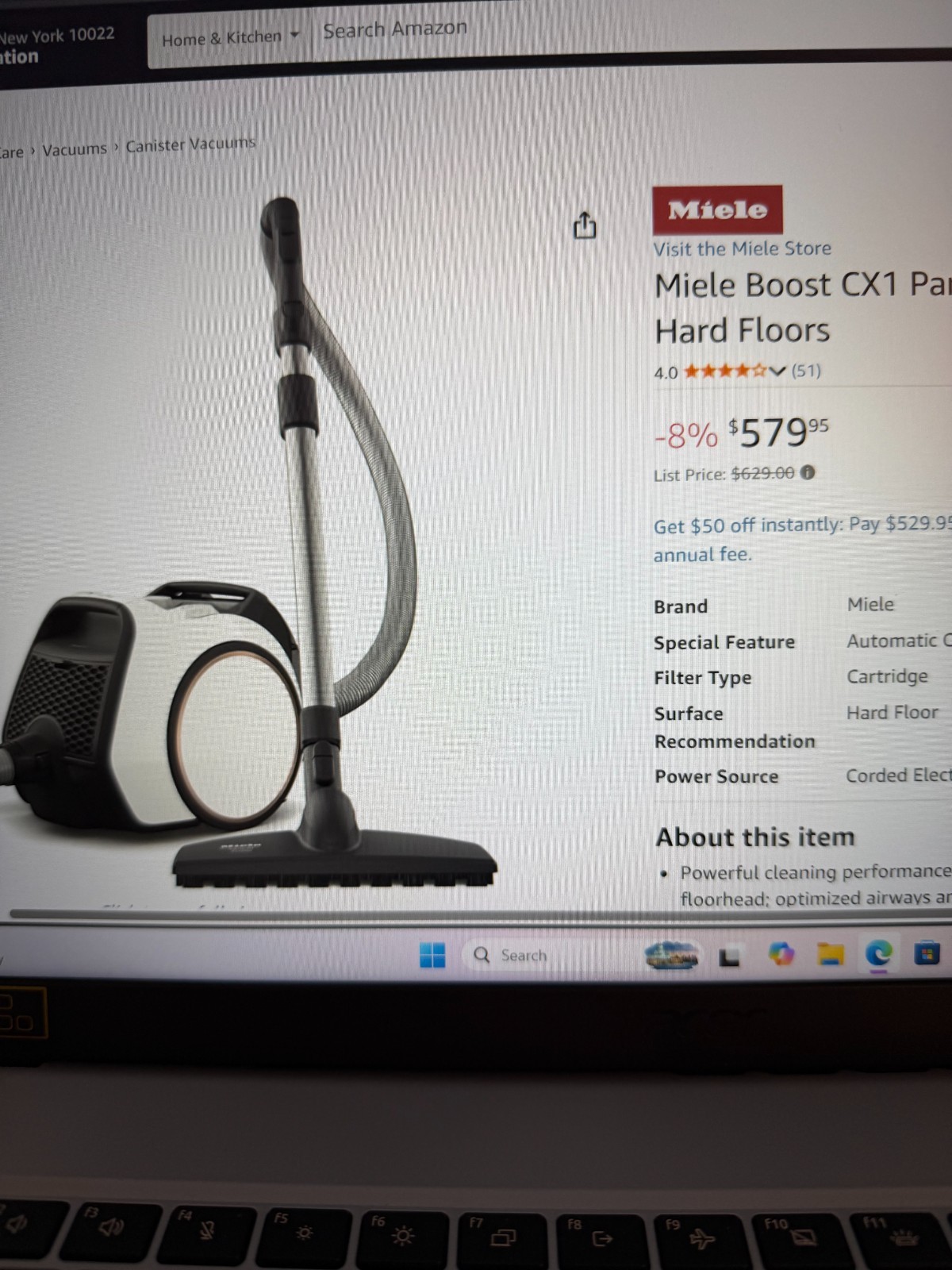 Miele Boost CX1 PowerLine Bagless Canister Vacuum Lotus White New Sealed