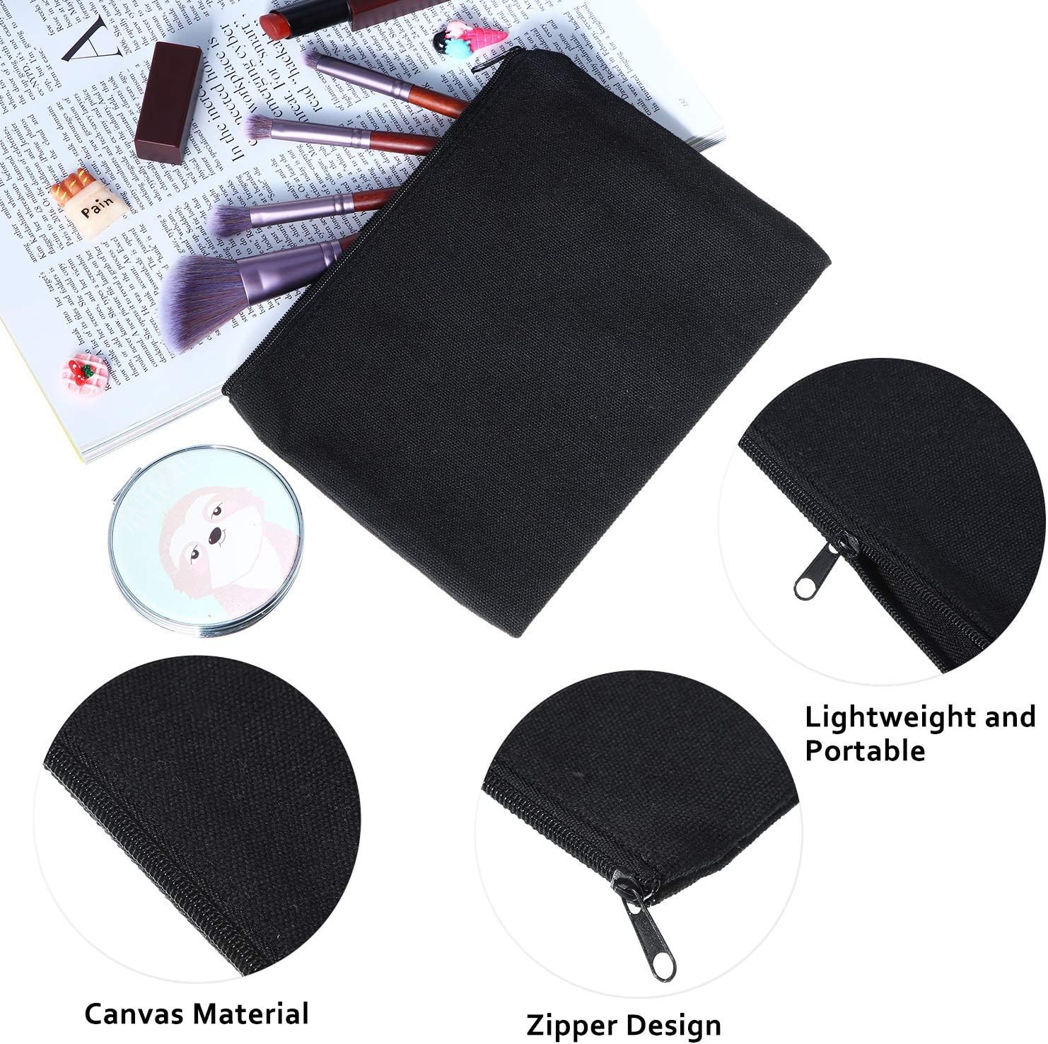 Blank Canvas Pouch Zipper Cosmetic Bag Bulk Plain Makeup Pouch