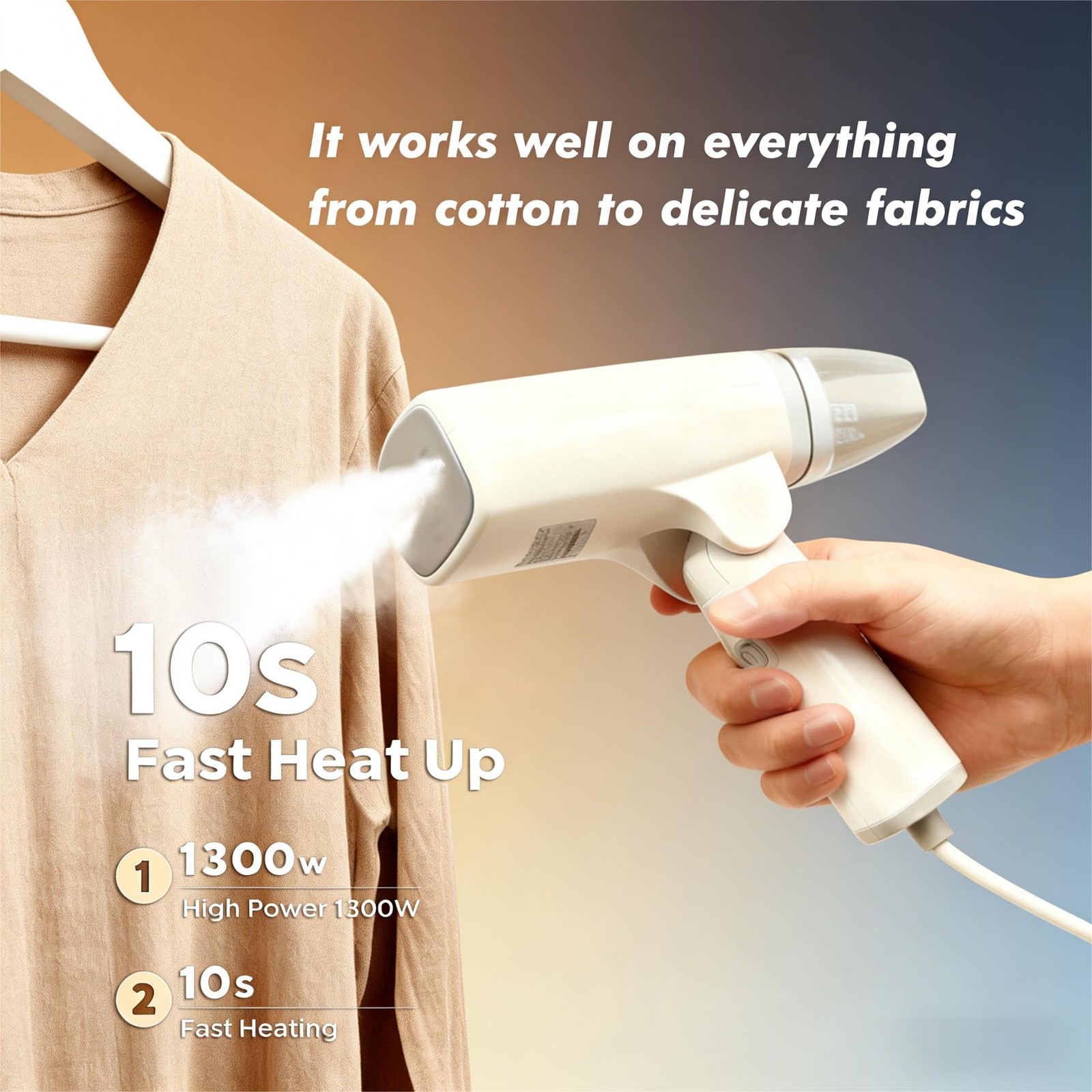 1300W 110V Portable Handheld Garment Travel Steamer Iron 10 Sec HeatUp