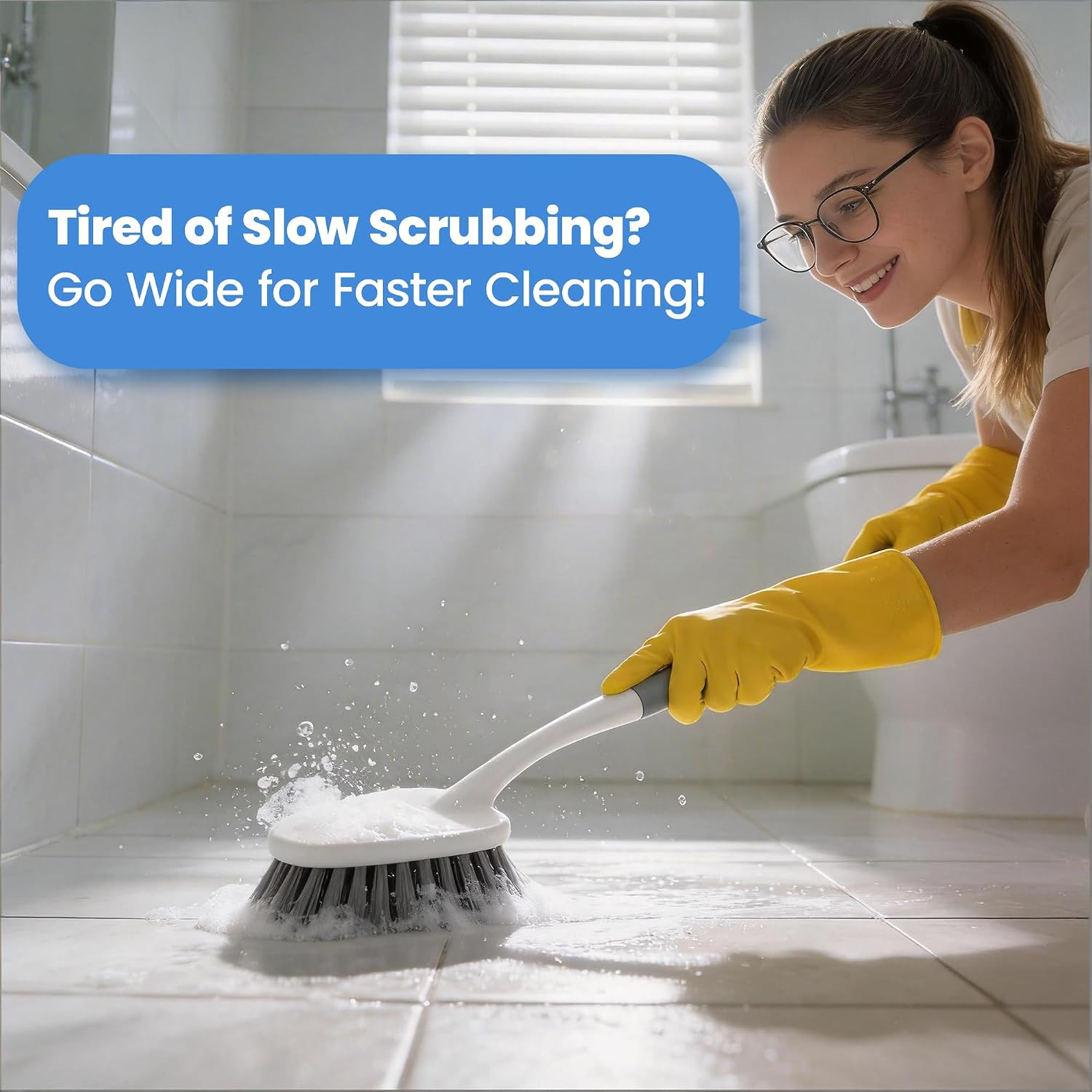 3 Pack Hard Bristle Scrub Brush Set, Heavy Duty Cleaning Brushes with Ergonomic