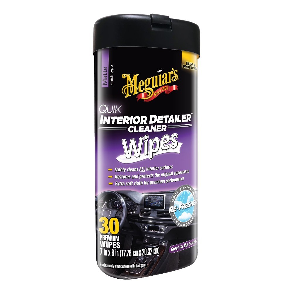 Meguiar’s Quik Interior Detailer Cleaner Wipes, G13600, 30 Wipes
