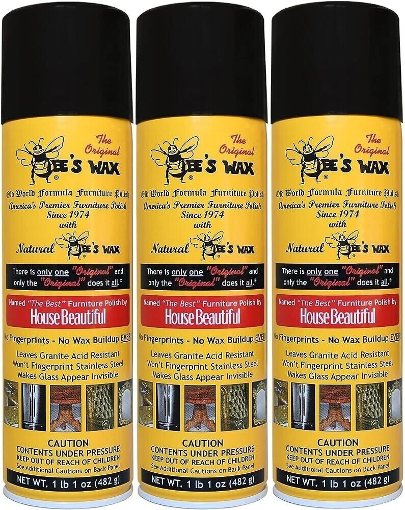3 PACK – The Original Bee’s Wax Polish 3 Large 17 oz cans