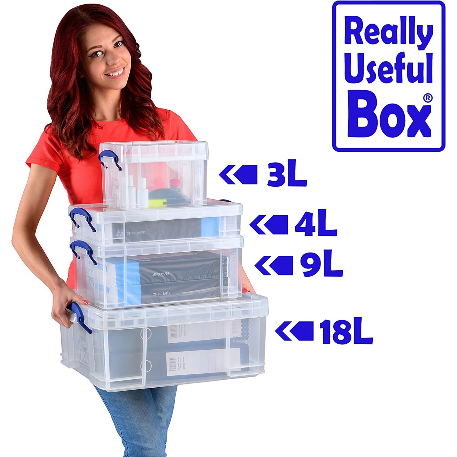 Really Useful Box 4L Storage Container with Lid and Clip Lock Handles, (10 Pack)