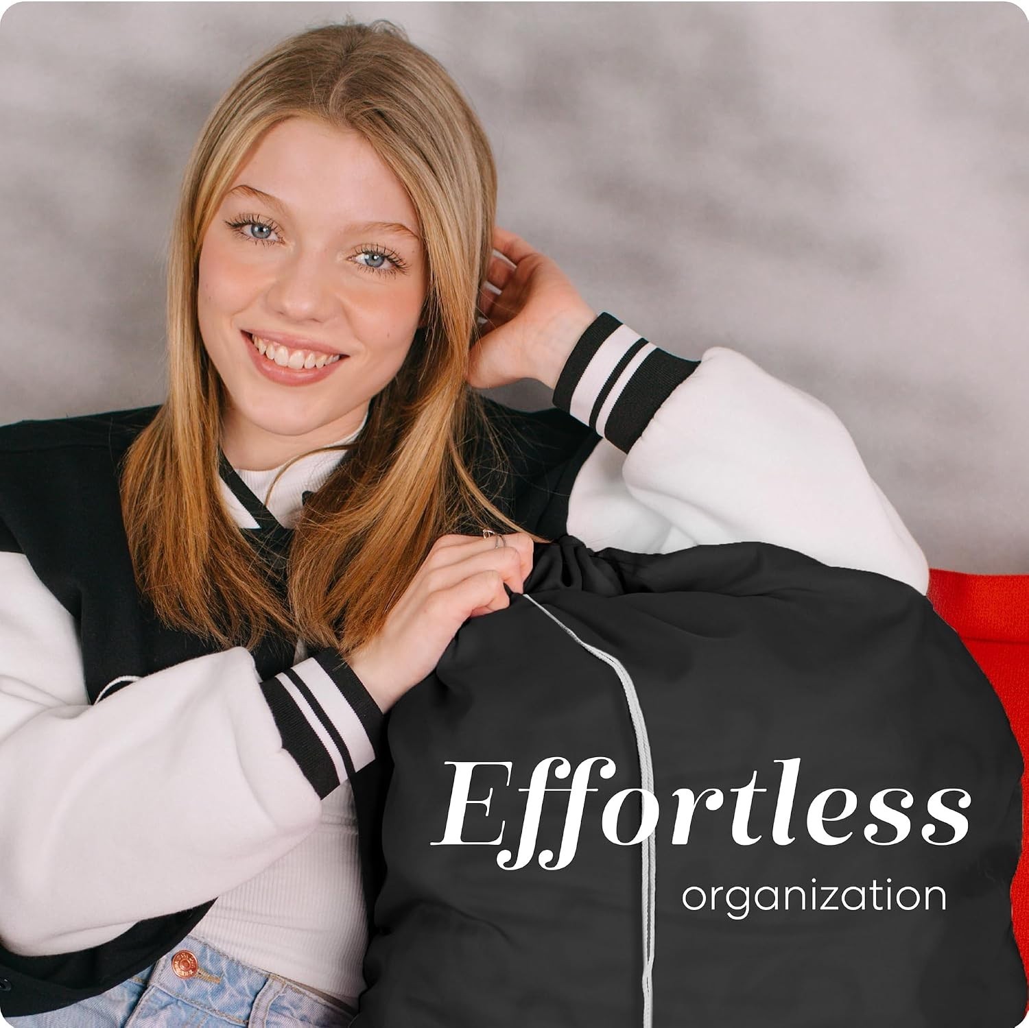 Portable Extra-Large Nylon Laundry Bags – Secure Drawstring, Durable & Versatile