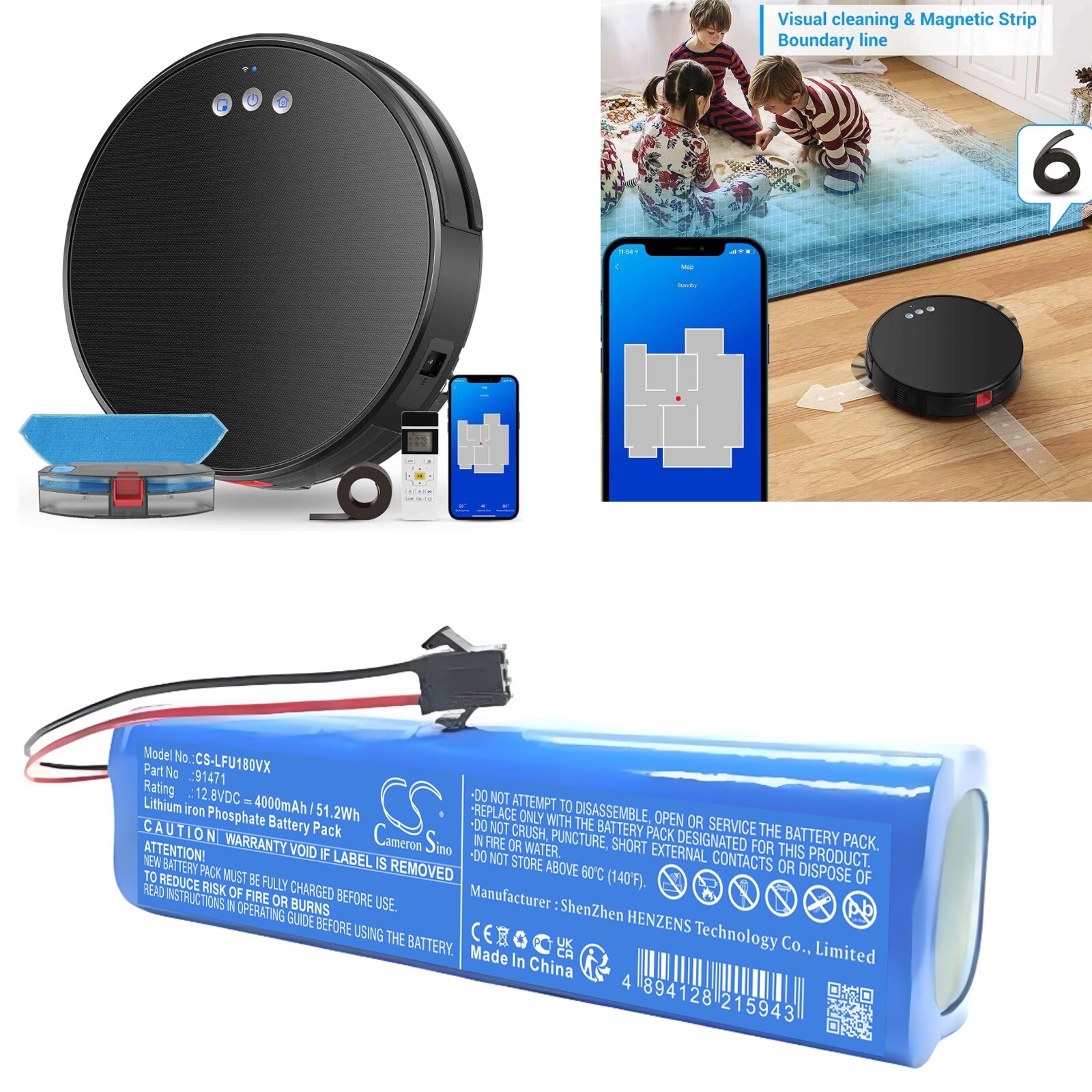 LiFePO4 BATTERIE 12.8V 4000mAh Type 91471 For Lefant U180