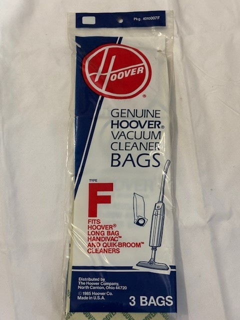 3 BAGS-GENUINE HOOVER VACUUM CLEANER BAGS TYPE F-PART 4010007F