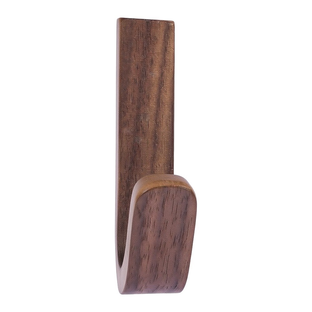 Walnut Wood Wall Hooks Easy Install No Tools 3.5 cm by 6.5 cm Dimensions