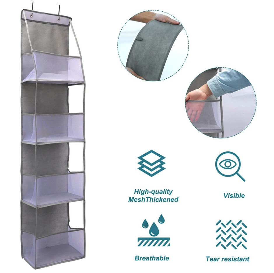 1pc 4 Layer Over The Door Hanging Organizer Cosmetics Storage – NEW