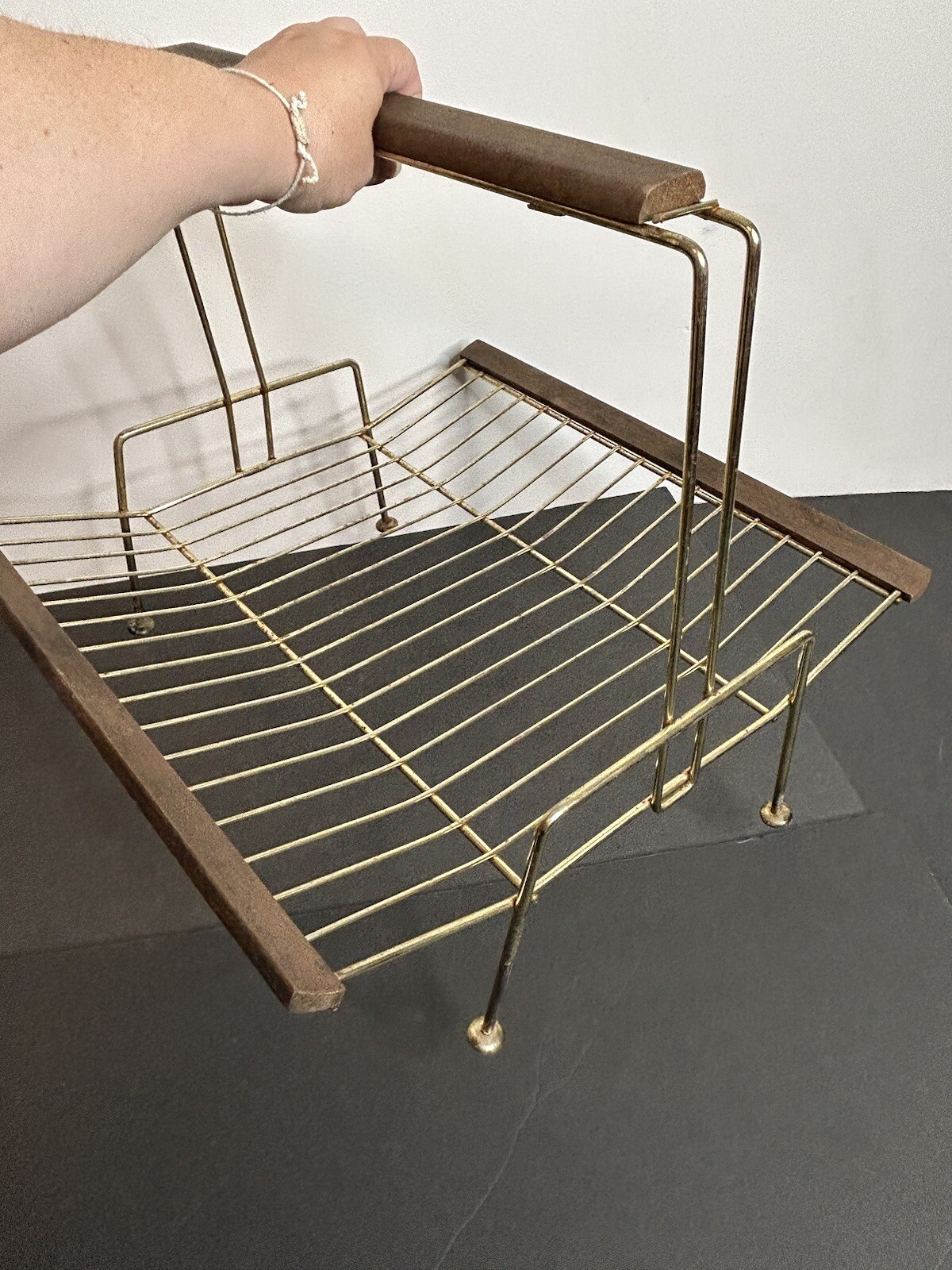 vintage magazine rack Wood And Metal / Mid Century Decor