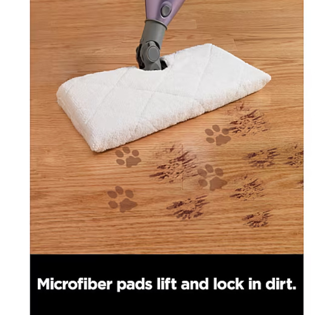 Shark Steam Pocket Mop with Washable Pads for Hard Floors, Lightweight, Purple