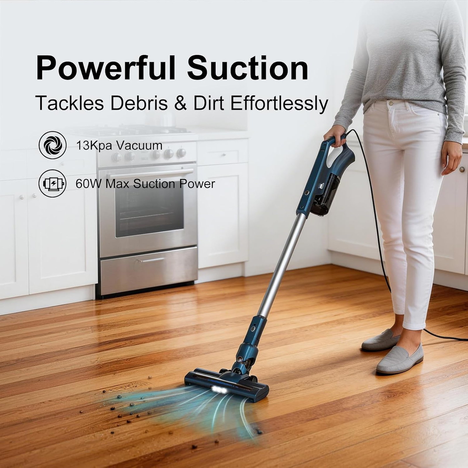 Corded Vacuum Cleaner Powerful Suction HEPA Filtration 16.5 Foot Power Cord for