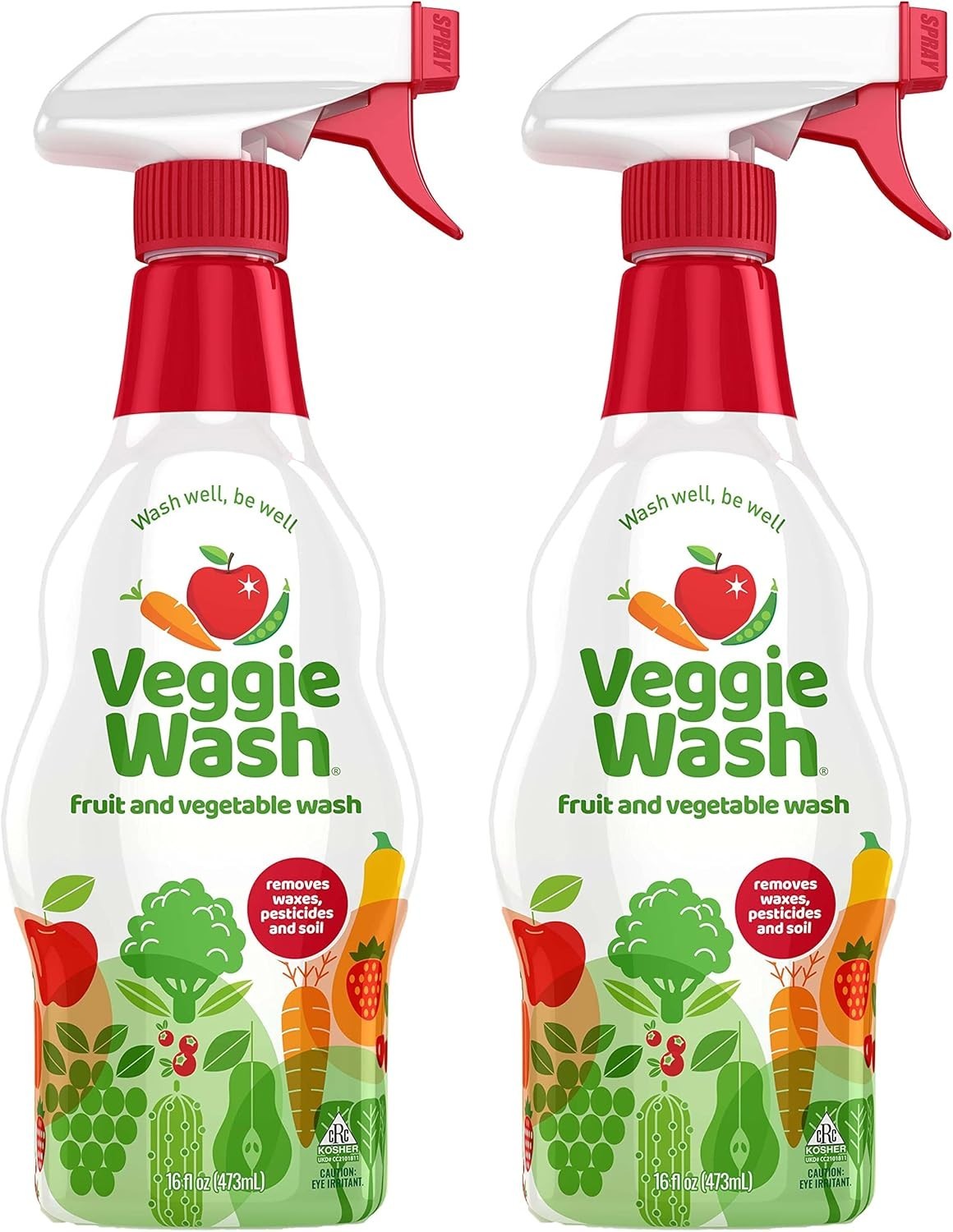 Fruit & Vegetable Cleaner, 16 Oz Spray (2-Pack) – Effectively Removes Wax