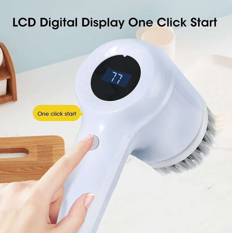 1pcs Electric Spin Scrubber – Cordless Cleaning Brush with 5 Replaceable Heads