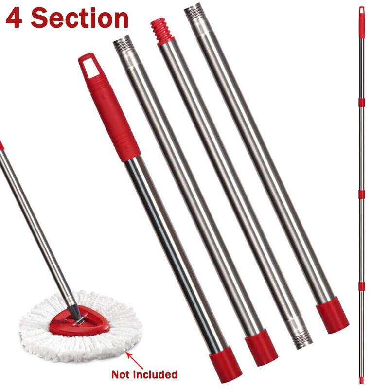 Spin Mop Stainless 4-Section Steel Pole Handle For O-Cedar Easywring RinseClean