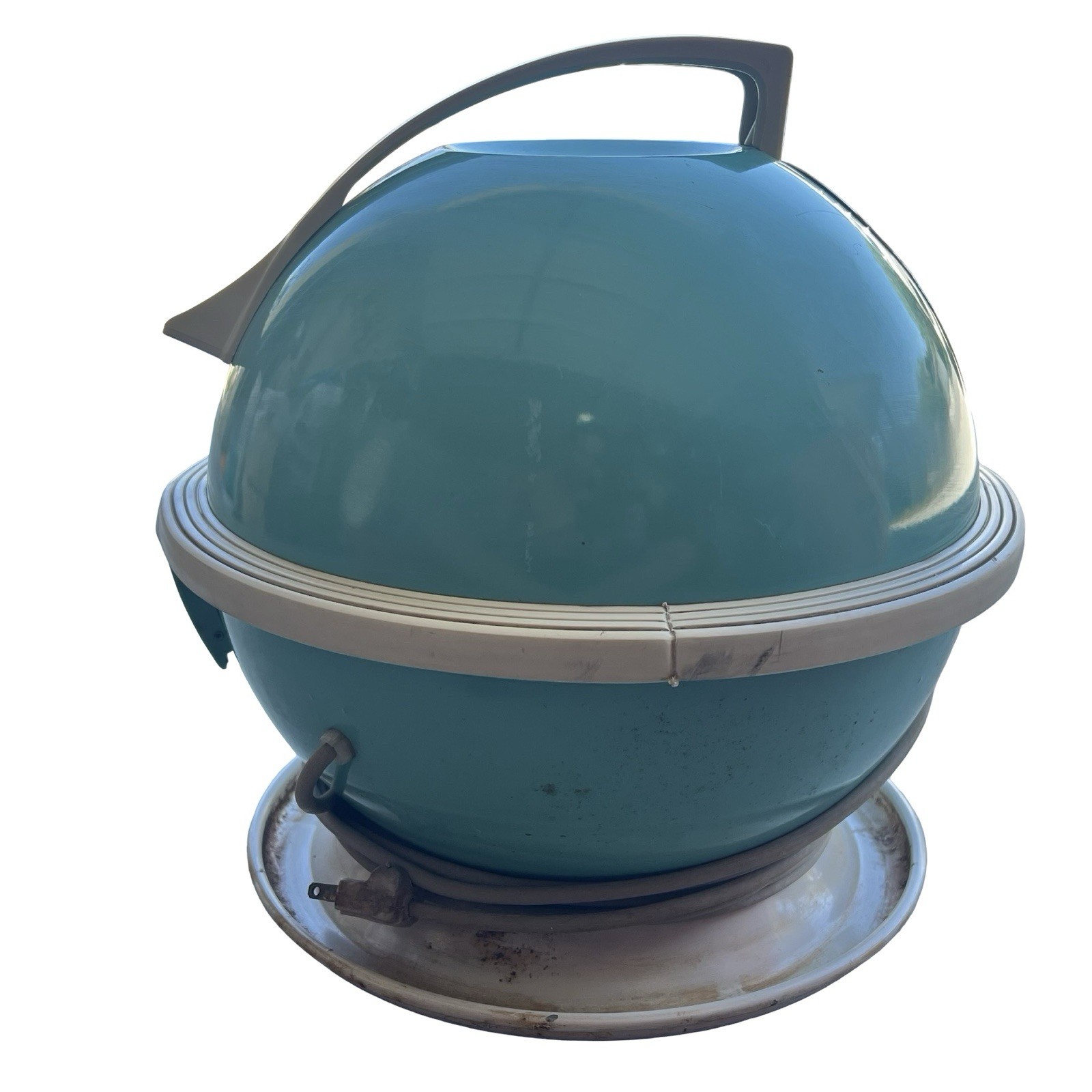 VTG 1960s Hoover Constellation 454 TURQUOISE Atomic Age Canister Vacuum – WORKS!