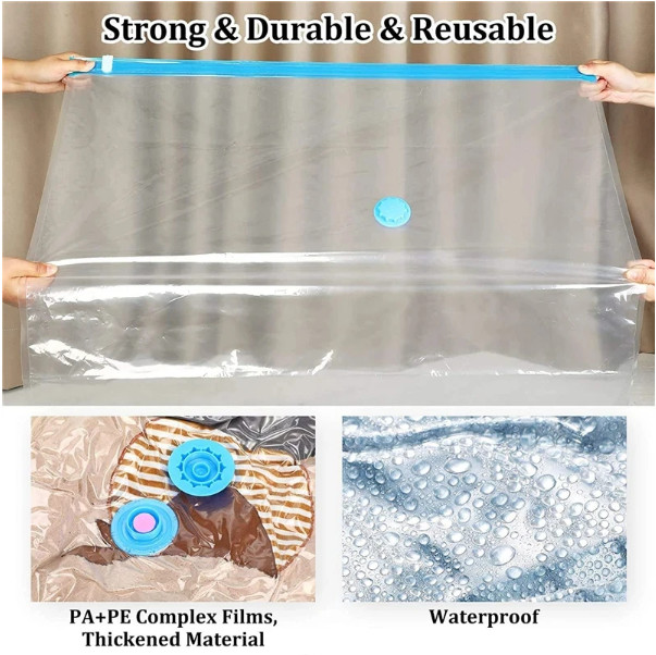 10 x Jumbo Vacuum Storage Bags Travel Space Saver Garment Seal Clothes Organizer