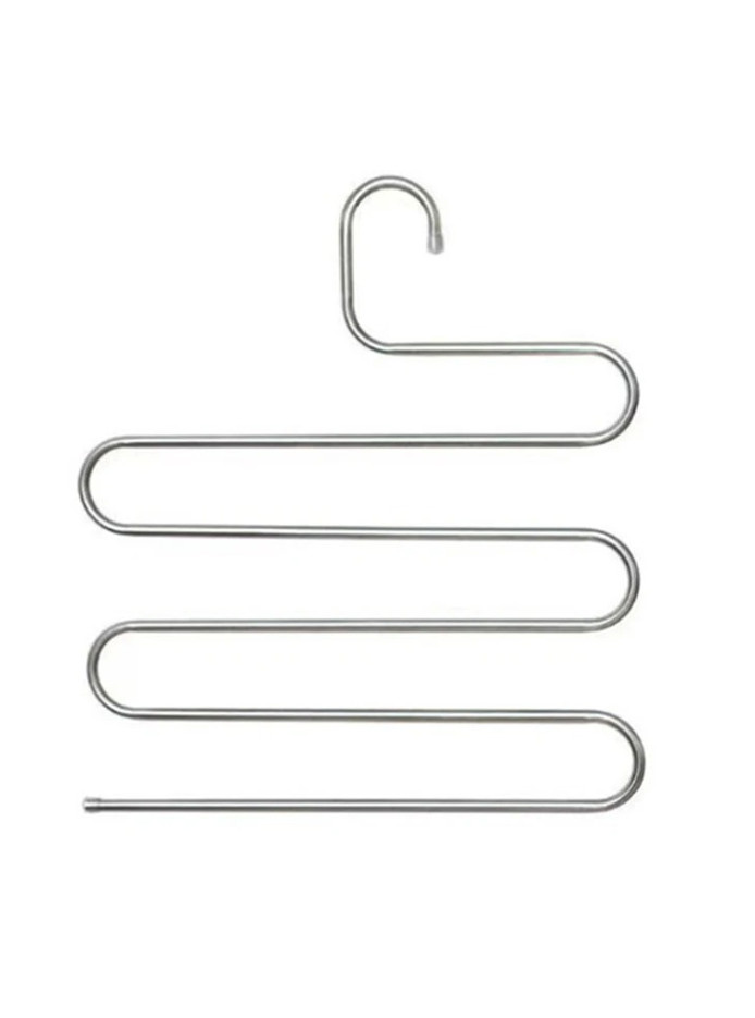 1 pc Stainless Steel Multi-Layer Pants Hanger – Space-Saving Closet Organizer