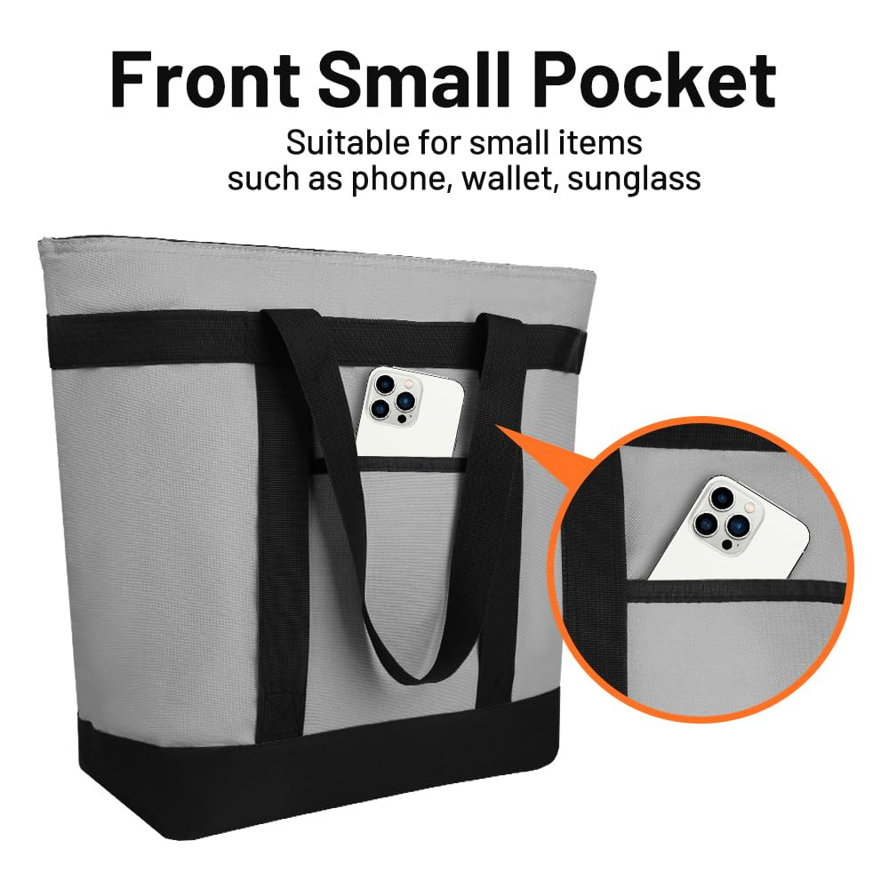 Insulated Reusable Tote Bag for Grocery Shopping for Women/Men, Pizza/Food Deliv