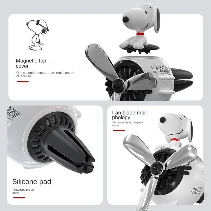 Cute Snoopy Anime Car Air Freshener Aromatherapy Fragrance Piece Car Air Outlet