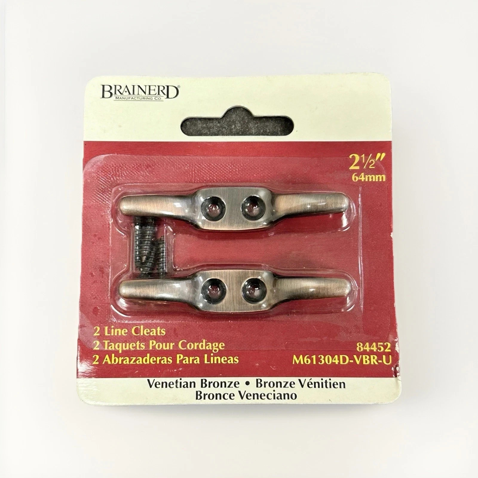 2-Piece, Brainerd 2-1/2″ Blind Line, Rope, Hook Cleats, Solid – Venetian Bronze
