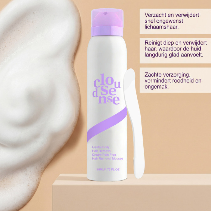 Cloud Sense Gentle Hair Removal Mousse Spray, Aloe & Hyaluronic Acid~2026