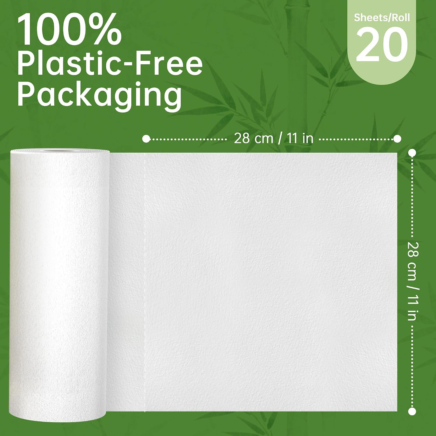 2 Rolls Kickleen Reusable Ultra Absorbent Bamboo Dish Cleaning Cloths | Heavy Du