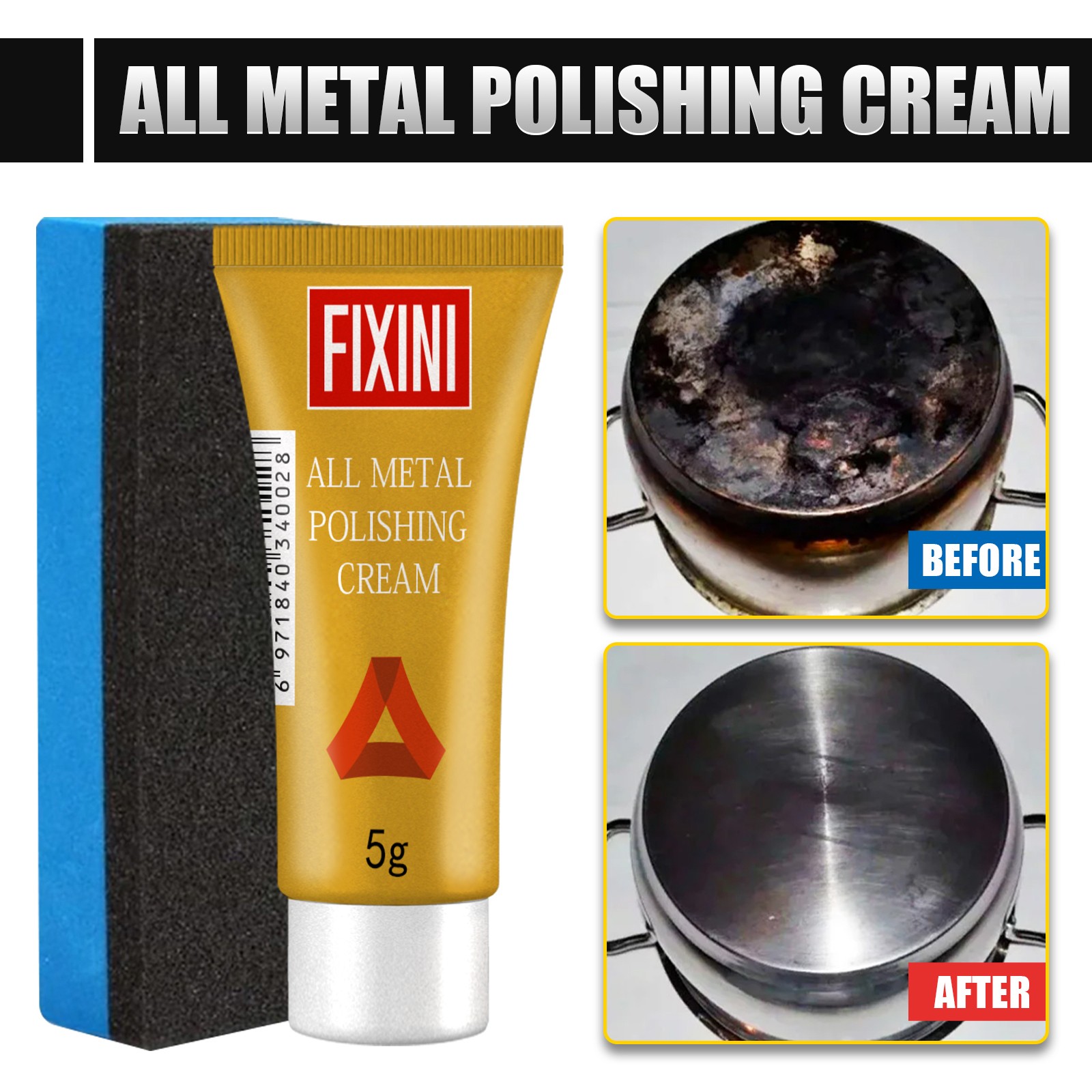Tarnish Remover Metal Polish Paste for Silver Copper Brass Chrome