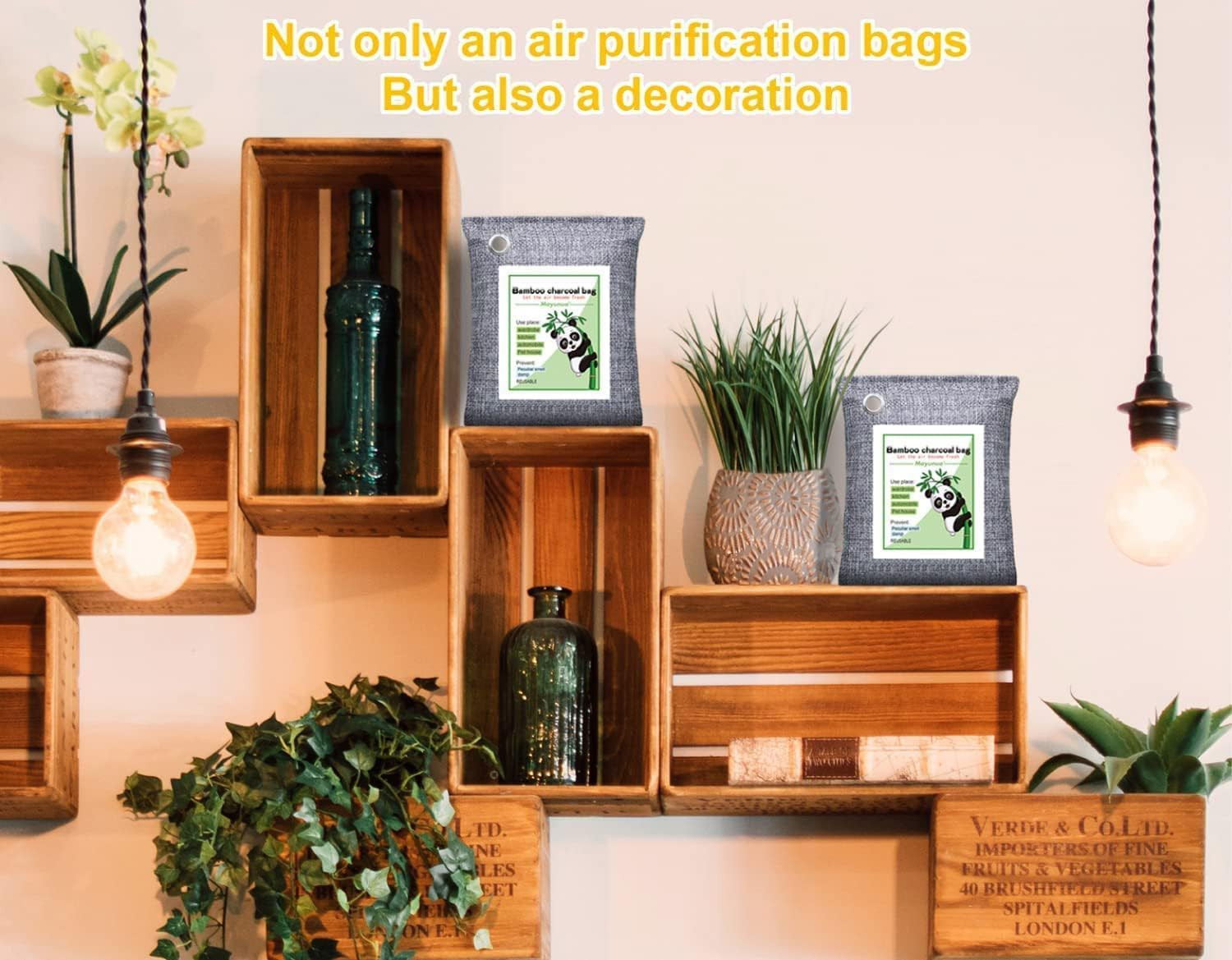 Activated Charcoal Odor Absorber Bags, 3 Pack Bamboo Deodorizer