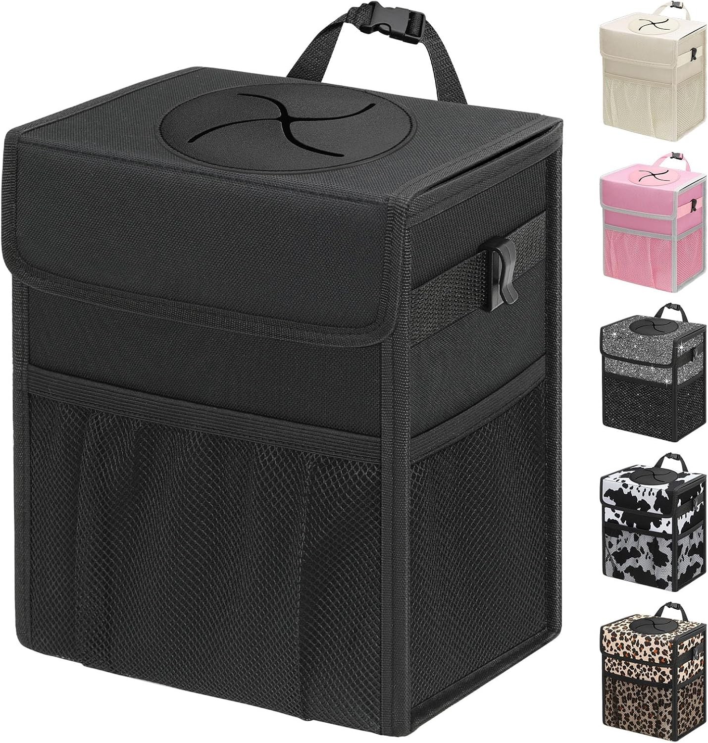 Car Trash Can with Lid, Leakproof Car Trash Bag Hanging Waterproof Automotive