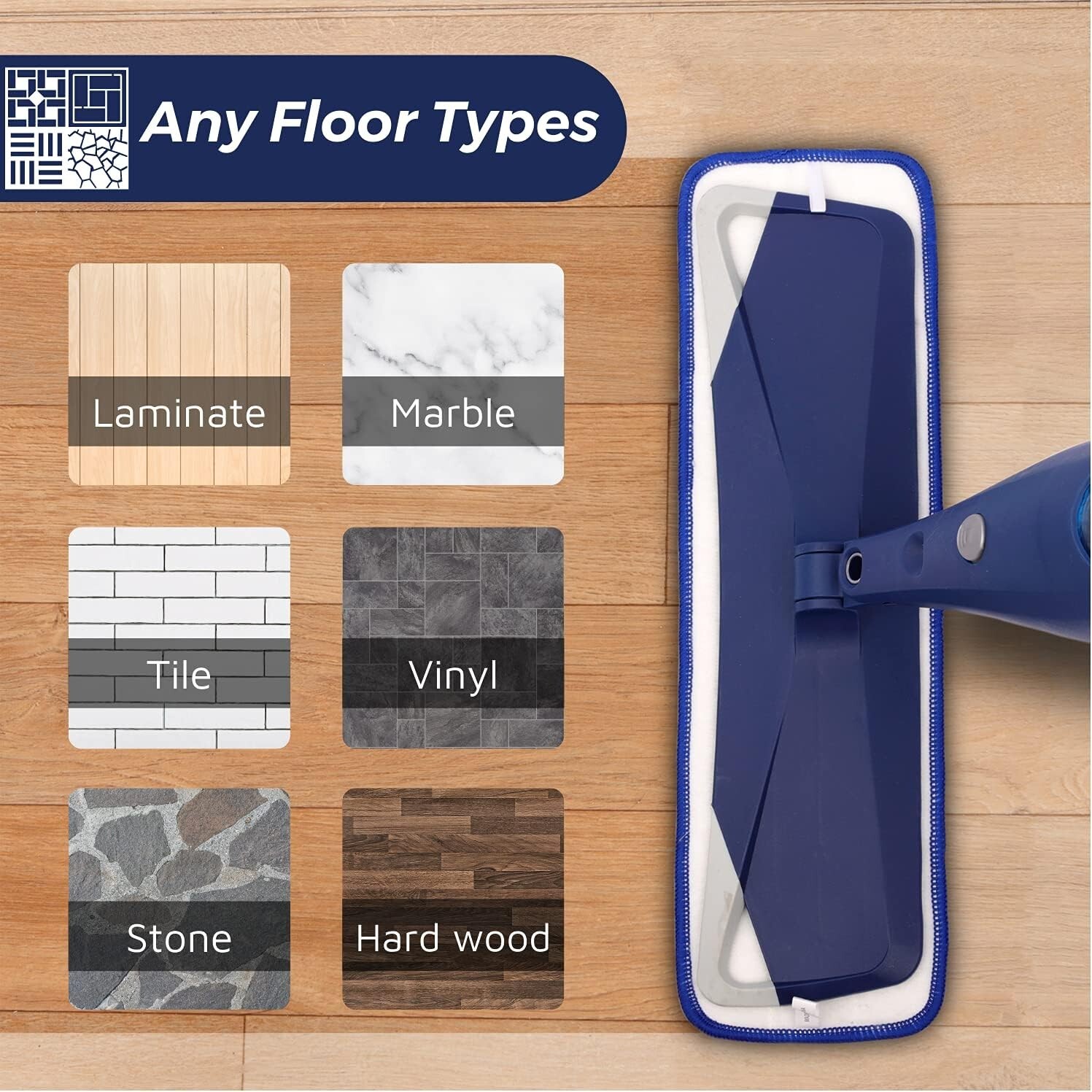 BONA (1-Pack) Mop Microfiber Deep Cleaning Pad for Hardwood, Hard Surface Floors