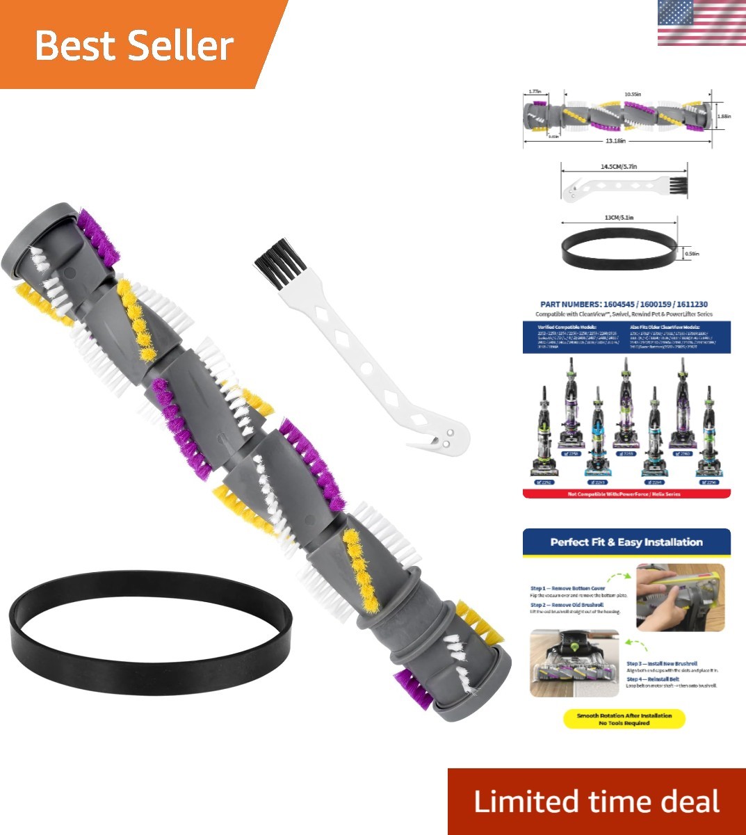 Vacuum Cleaner Brush Roll Belt for Bissell Cleanview Swivel Pet Parts 2252 2254