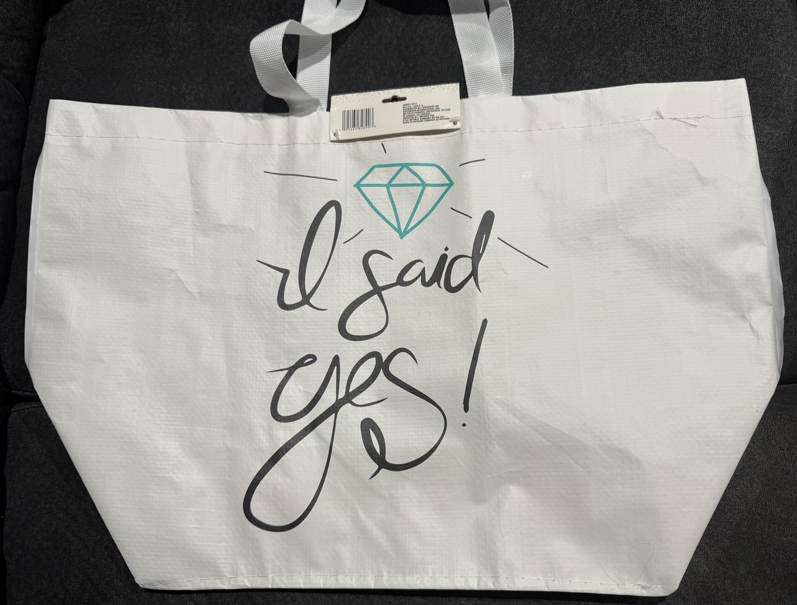 I said Yes White Tote Bag For Women Reusable Wedding Party Bride