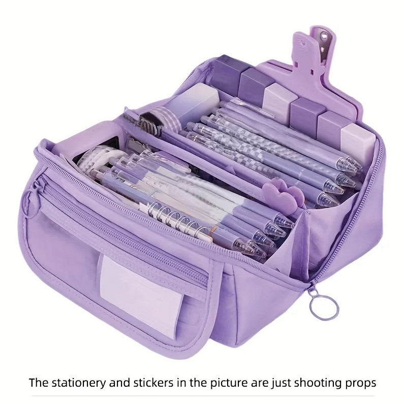 1 pc Large Capacity Pencil Case Organizer Multi-Compartment Desktop Storage