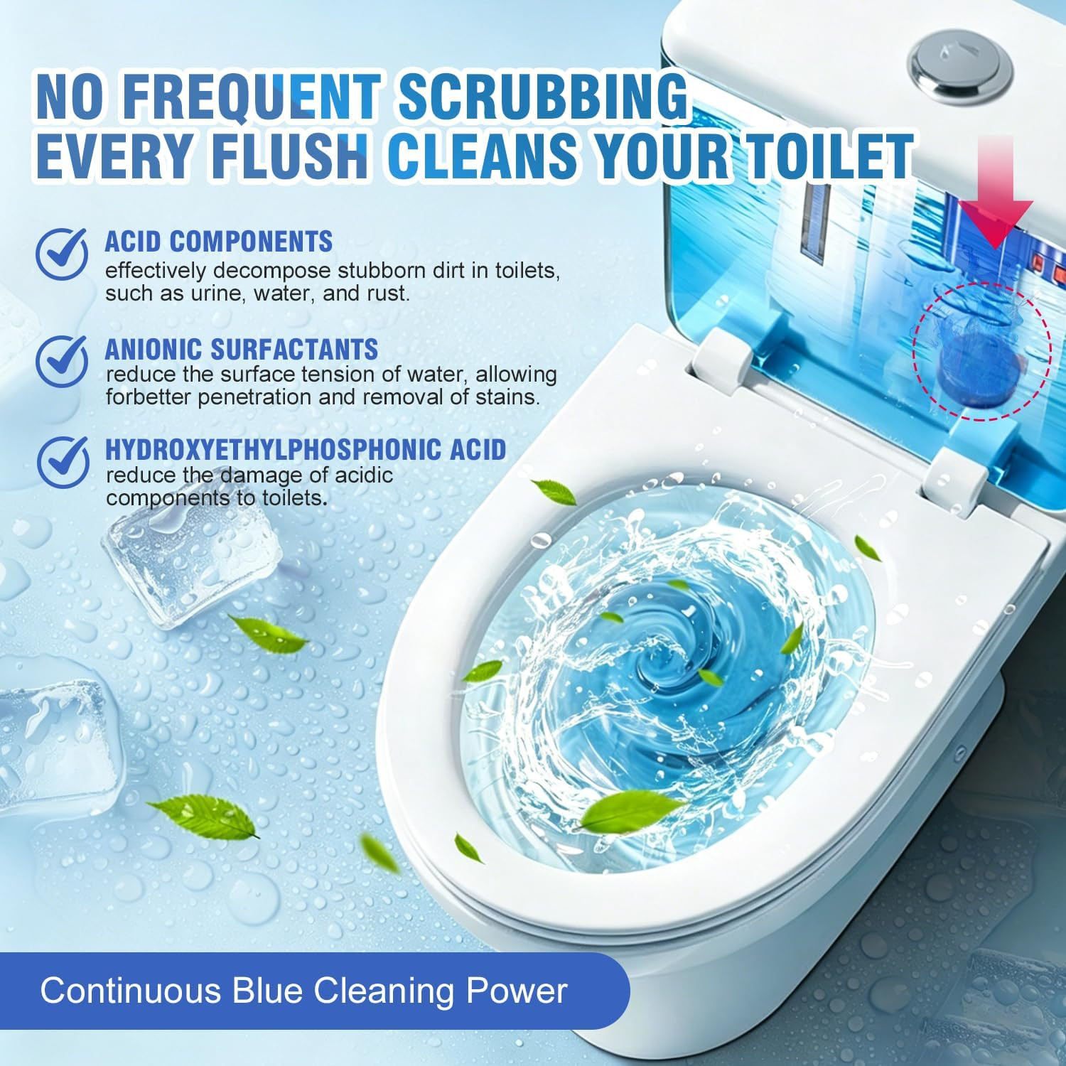 12 Tablets Toilet Bowl Cleaner Tablets for Tank – Automatic Toilet Tank Cleaner