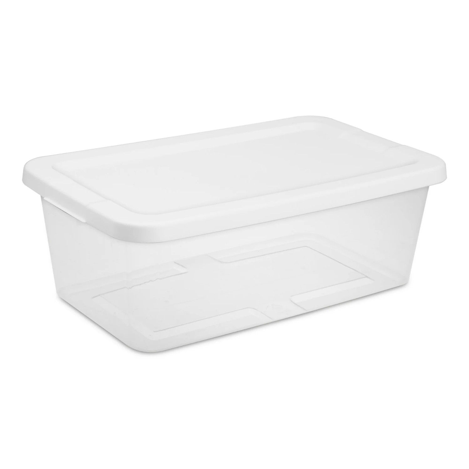 (10 Pack) Sterilite 6 Qt. Clear Plastic Storage Container with White Snap-On Lid