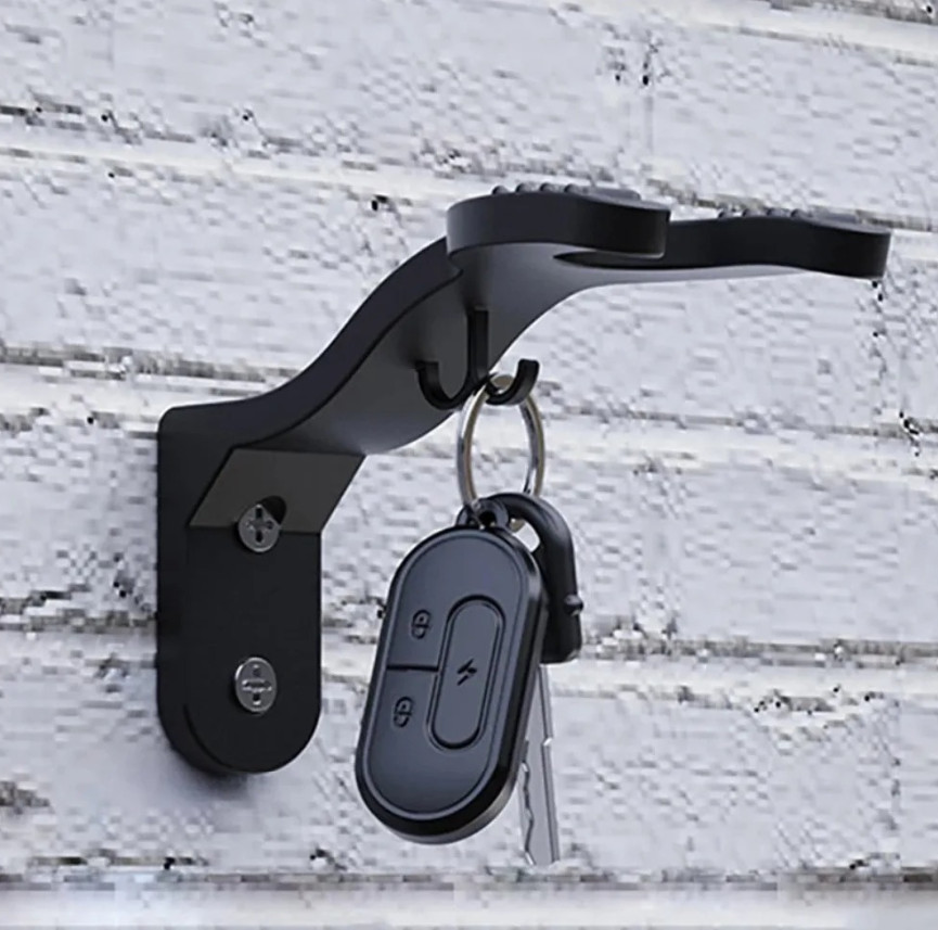 1pc Black Wall Mounted Helmet Hook Rack Heavy Duty Multipurpose Holder – NEW