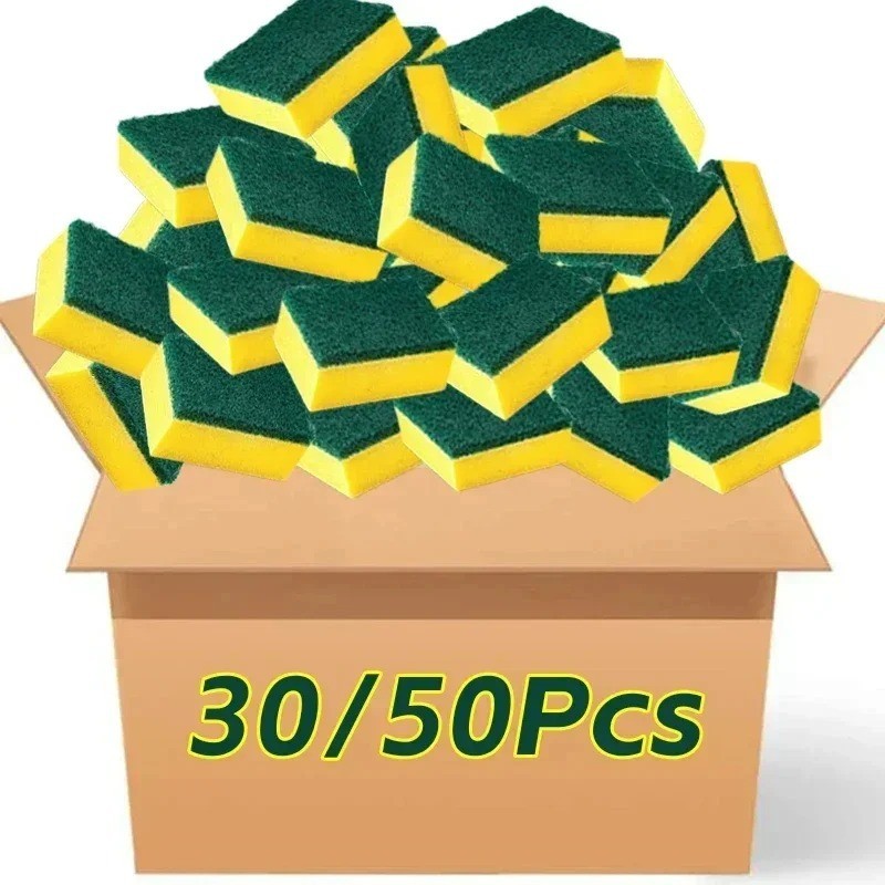 10/50 Pack Kitchen Cleaning Sponges Scourers Washing Up Non-Scratch for Dish Pad