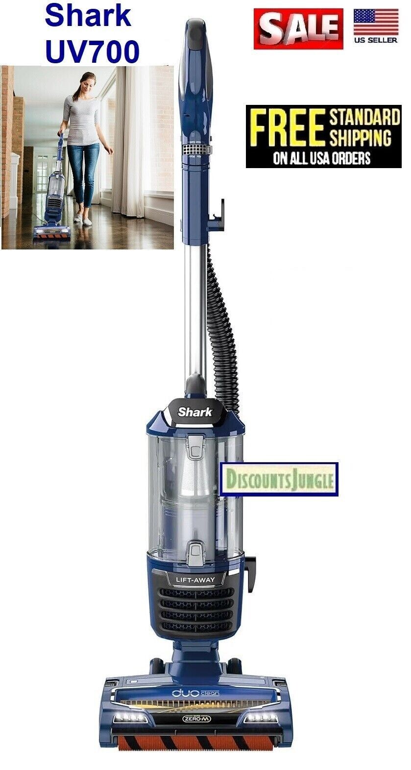 Shark UV700 DuoClean Vacuum Cleaner with Self-Cleaning Brushroll and HEPA Filter