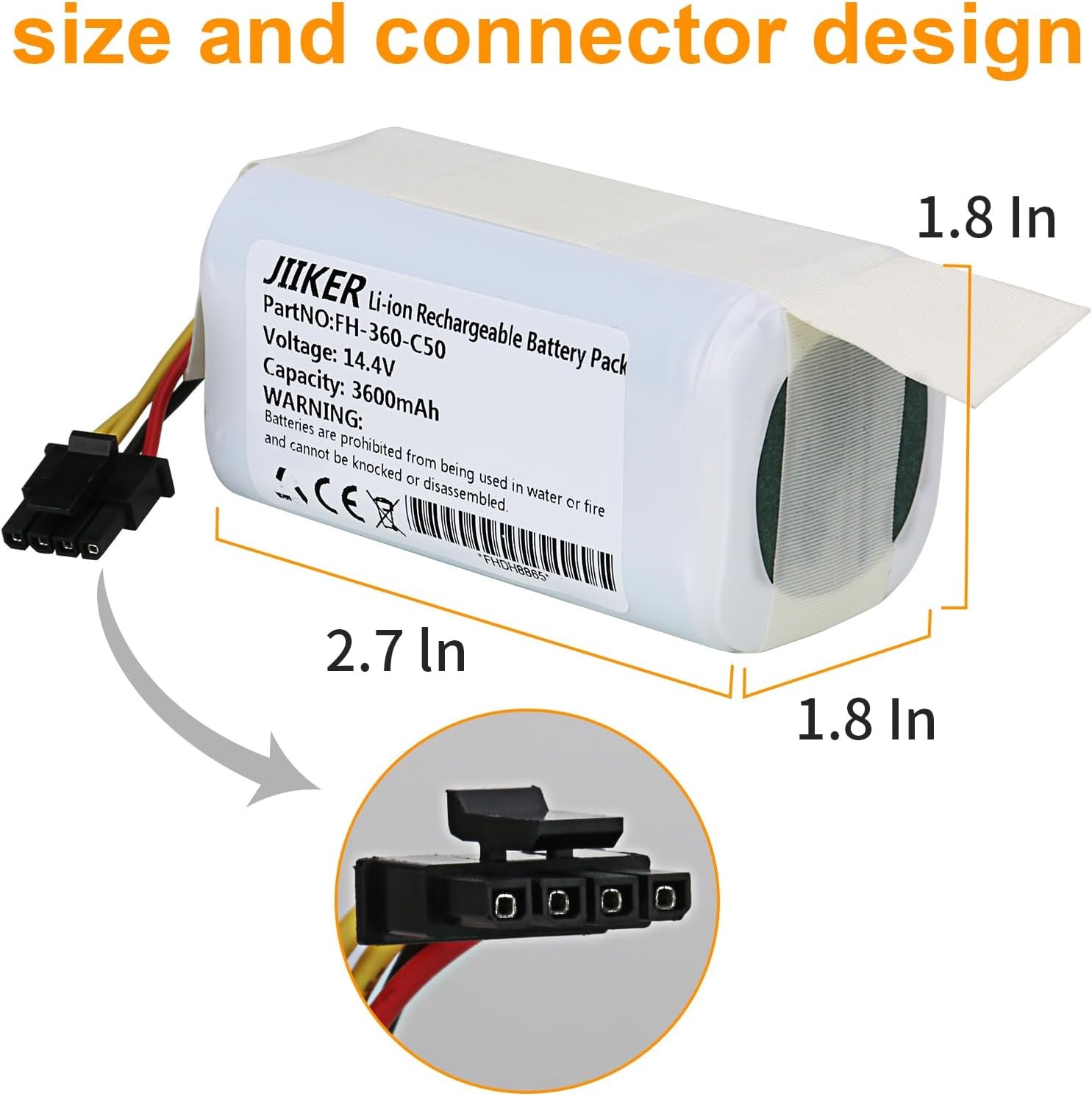Replacement Battery for Robot 360 C50 TCL S1 S15 S18 Robot Vacuum For AIRROBO