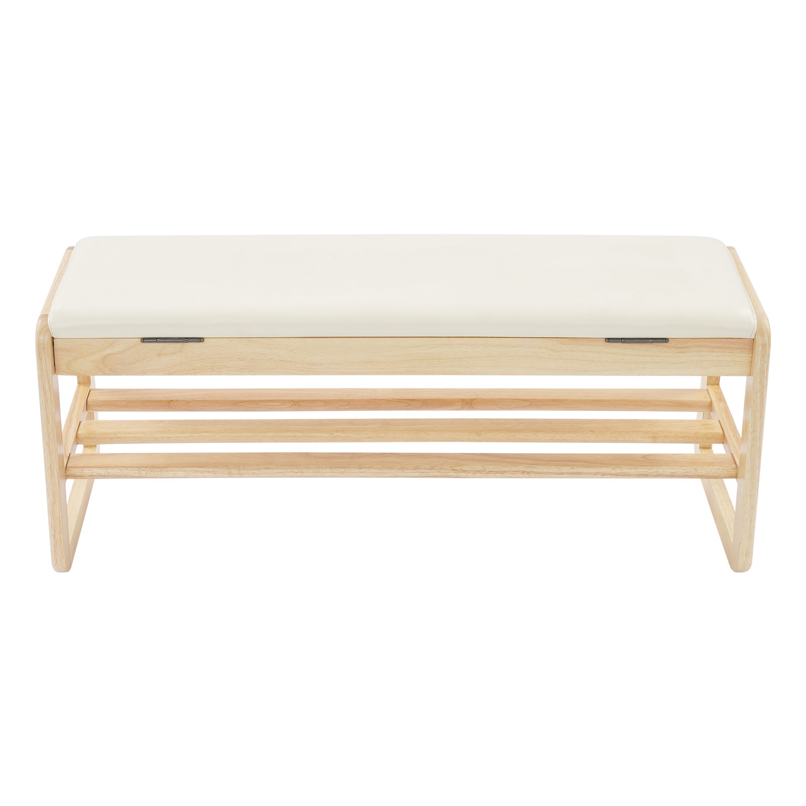 2 Tiers Shoe Rack Bench Entryway Storage Stool w/ Cushion Boots Organizing Chair