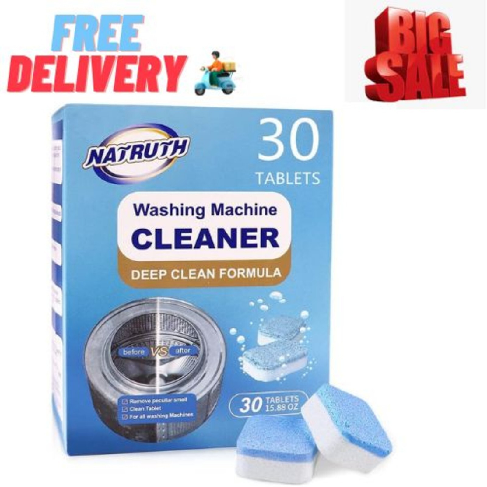 Splash Spotless Washing Machine Cleaner Deep Cleaning for HE Top Load Washers an